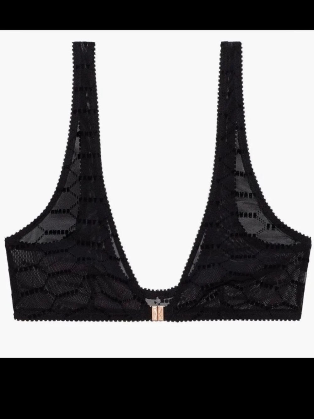 Savage X Fenty Black Lace Deep V Bralette